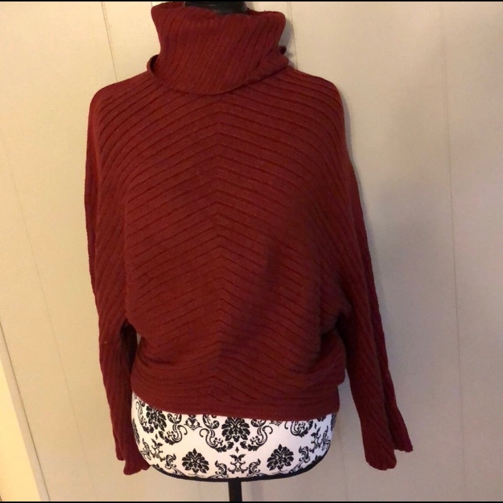 Red Anthropologie turtleneck